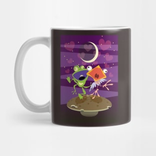 Funny Frog And Bird Singing Mug